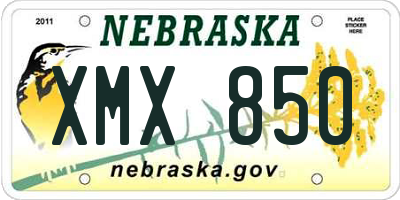 NE license plate XMX850