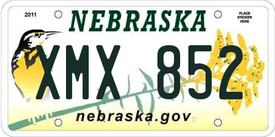 NE license plate XMX852