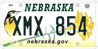 NE license plate XMX854