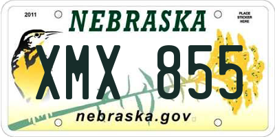 NE license plate XMX855