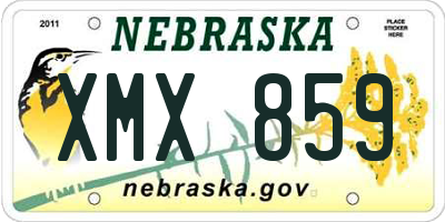 NE license plate XMX859