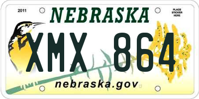 NE license plate XMX864
