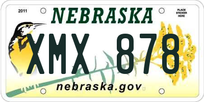 NE license plate XMX878