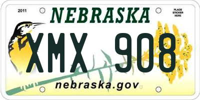 NE license plate XMX908