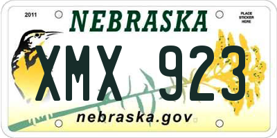 NE license plate XMX923