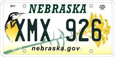 NE license plate XMX926