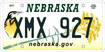 NE license plate XMX927