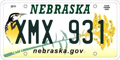 NE license plate XMX931