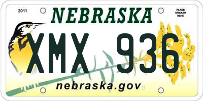 NE license plate XMX936