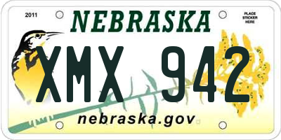 NE license plate XMX942