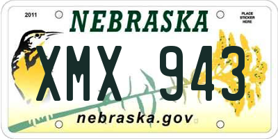NE license plate XMX943