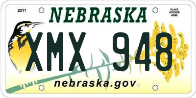 NE license plate XMX948