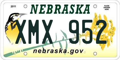 NE license plate XMX952