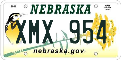 NE license plate XMX954