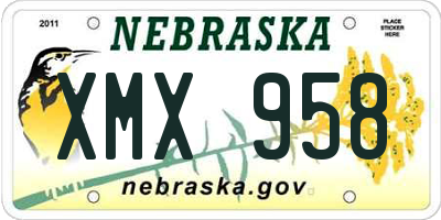 NE license plate XMX958