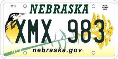 NE license plate XMX983