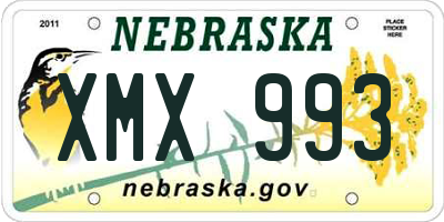NE license plate XMX993
