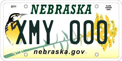 NE license plate XMY000
