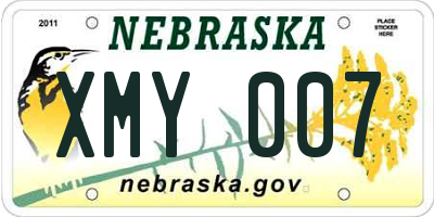 NE license plate XMY007
