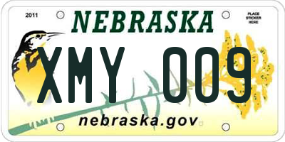 NE license plate XMY009