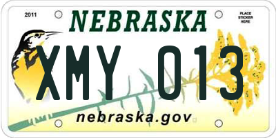 NE license plate XMY013