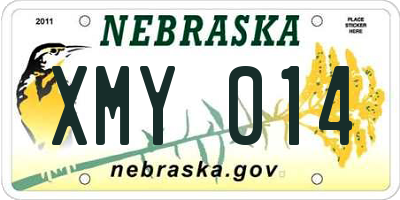 NE license plate XMY014