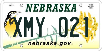 NE license plate XMY021