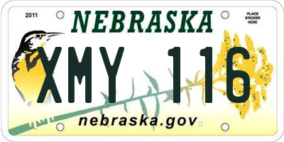 NE license plate XMY116