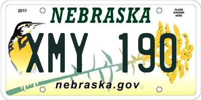 NE license plate XMY190