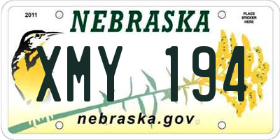 NE license plate XMY194