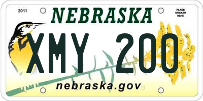 NE license plate XMY200
