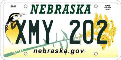 NE license plate XMY202