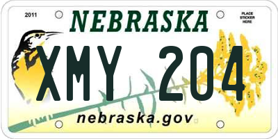 NE license plate XMY204