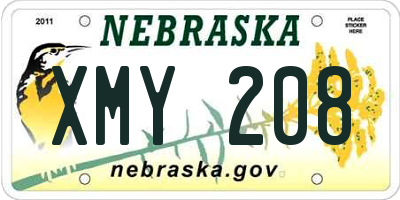 NE license plate XMY208