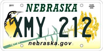 NE license plate XMY212