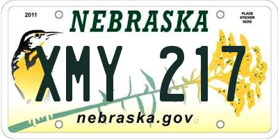 NE license plate XMY217