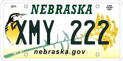 NE license plate XMY222