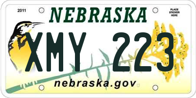 NE license plate XMY223