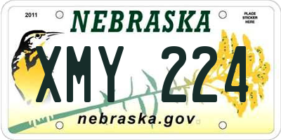 NE license plate XMY224