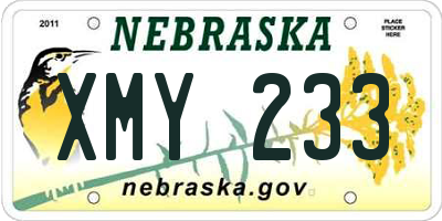 NE license plate XMY233