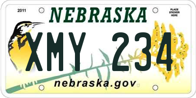 NE license plate XMY234