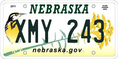 NE license plate XMY243