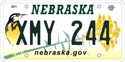NE license plate XMY244