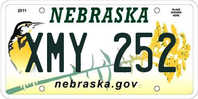 NE license plate XMY252