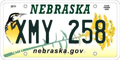 NE license plate XMY258