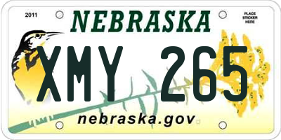 NE license plate XMY265