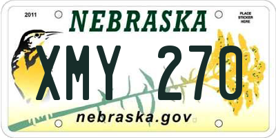 NE license plate XMY270