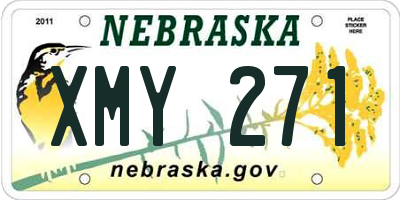 NE license plate XMY271