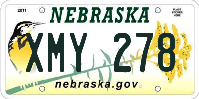 NE license plate XMY278