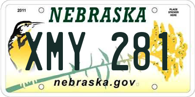 NE license plate XMY281